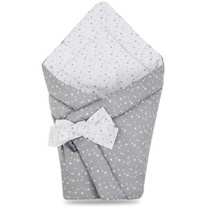 Swaddle odejica siva, bela z malimi zvezdicami