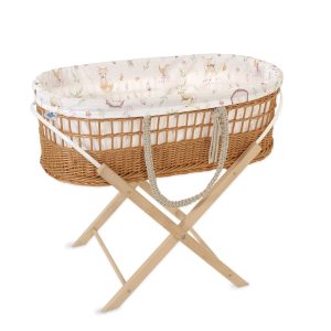 Set BOHO Mojzesove košare s stojalom - forest softness (ročno pleteno!)